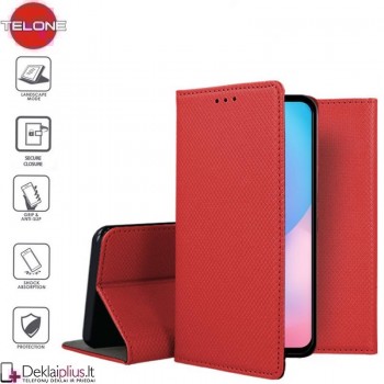 Telone atverčiamas dėklas - raudonas (telefonams Xiaomi Redmi 9T/Poco M3)